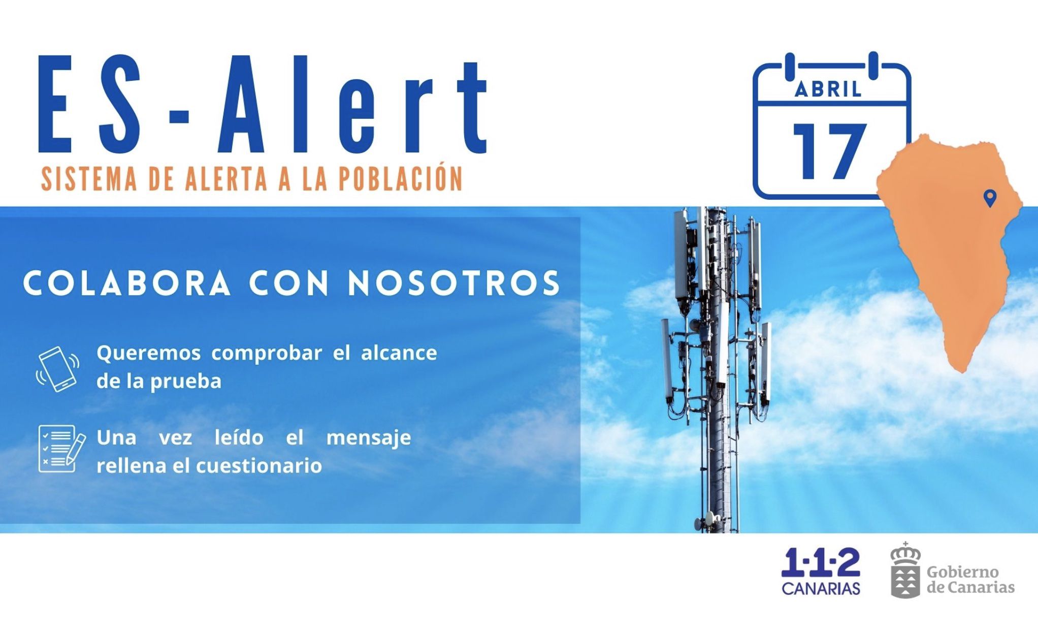 La directora general de Protección Civil del Ministerio del Interior asistirá en La Palma a una nueva prueba del Es-Alert
