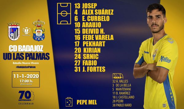 La UD Las Palmas le dice adiós a la Copa del Rey al caer en Badajoz 2-1