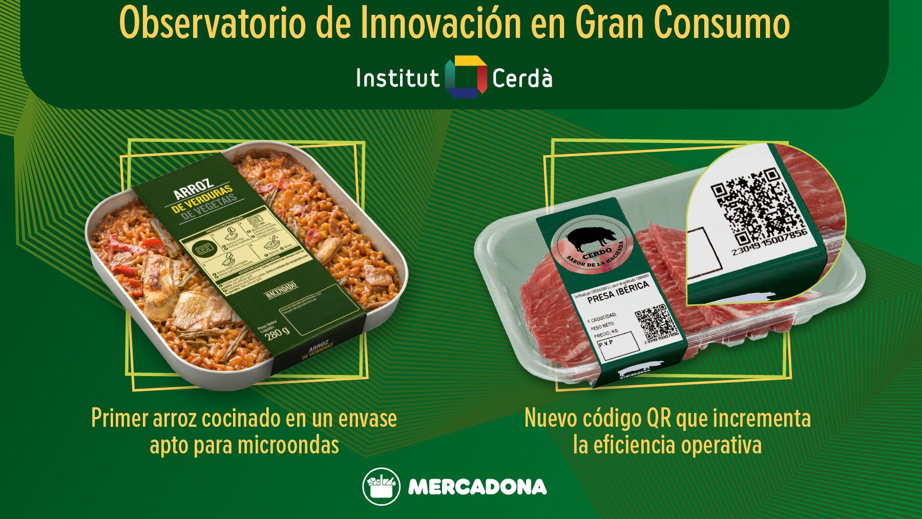 RECONOCIMIENTOS A MERCADONA POR EL INNOVADOR ARROZ DE VERDURAS EN BANDEJA Y EL NUEVO CÓDIGO QR