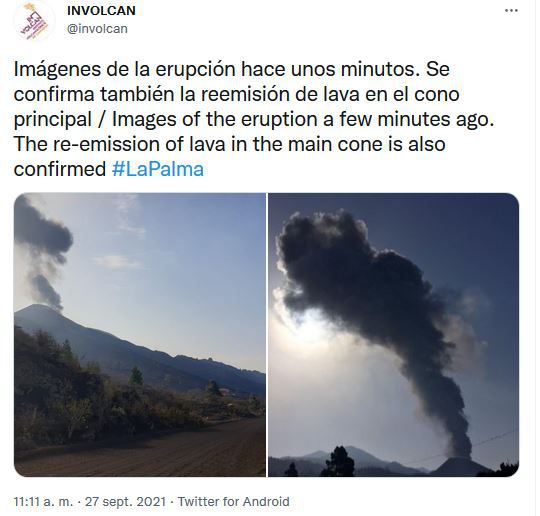 Vuelve a la actividad al Volcán de La Palma