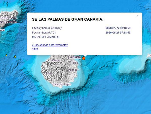 Dos terremotos se hacen sentir en el nordeste de Gran Canaria esta mañana