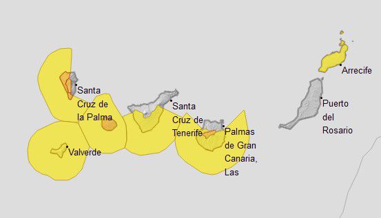 Canarias en riesgo por viento y oleaje