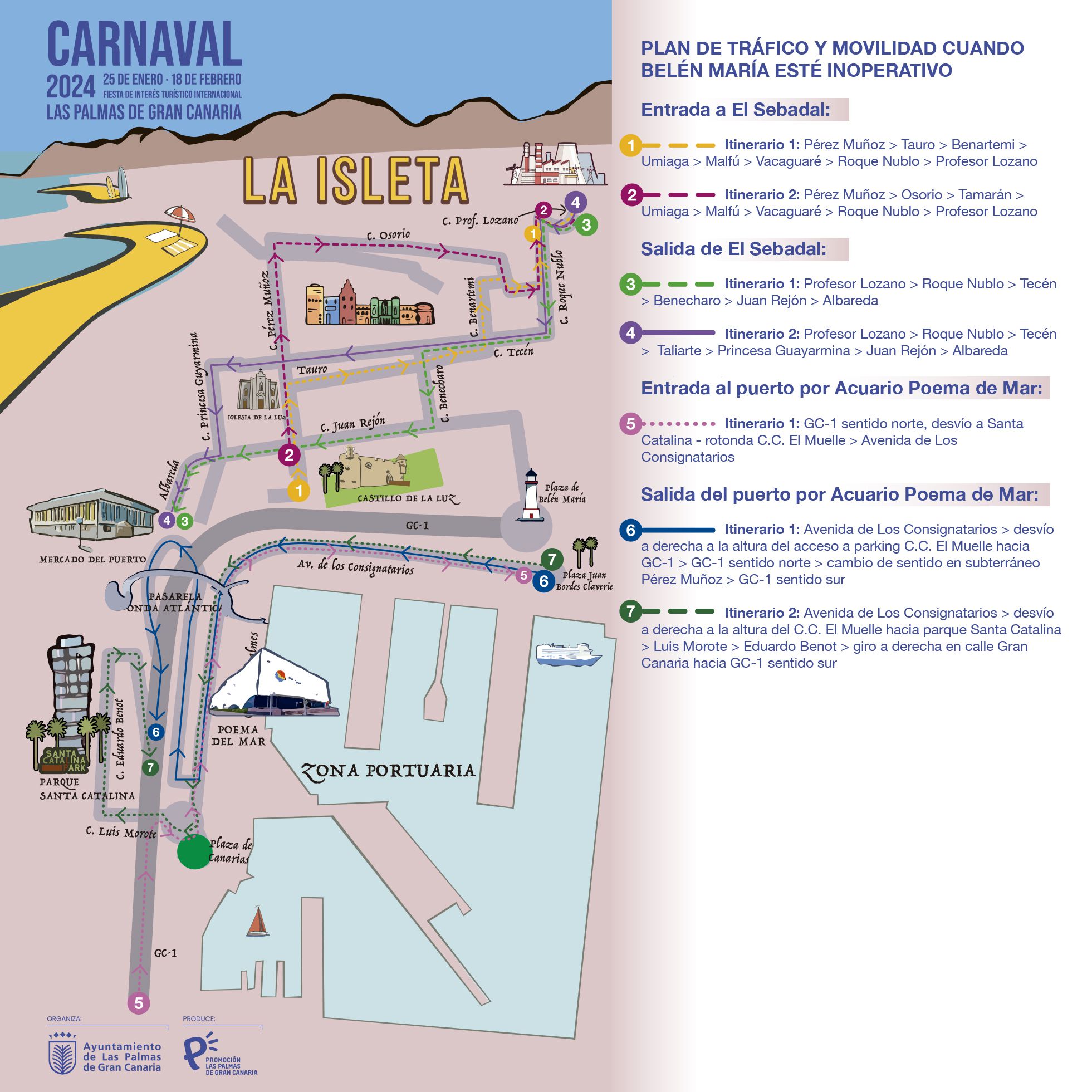Plan de Tráfico y Movilidad durante el Carnaval 2024 en Las Palmas de Gran Canaria