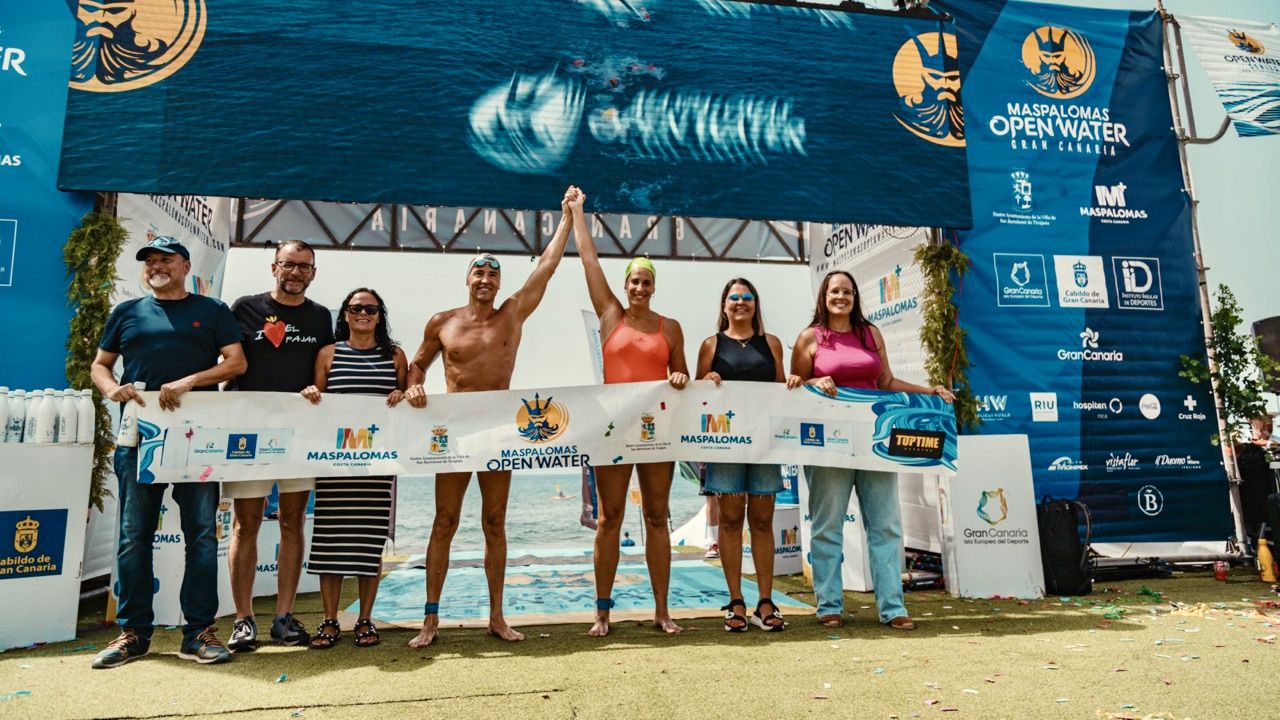 Eduard Mannanov y Elena Sarmiento vencen en la Maspalomas Open Water