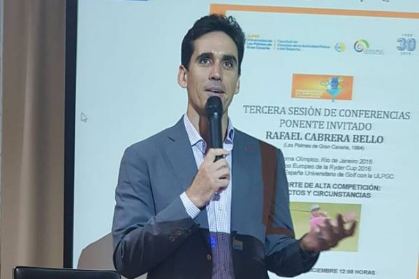 Rafa Cabrera en la Universidad: ‘Mi meta es estar entre los diez mejores del mundo y ganar un Major’
