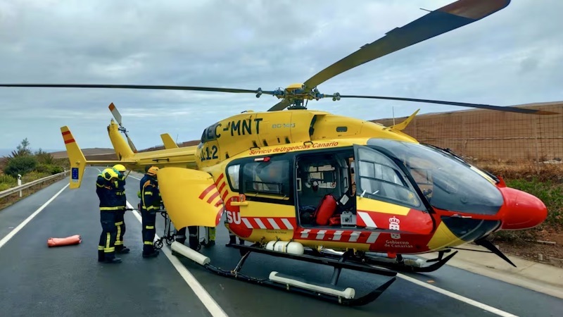 Rescatan en helicóptero a senderista herida tras una caída en Tejeda