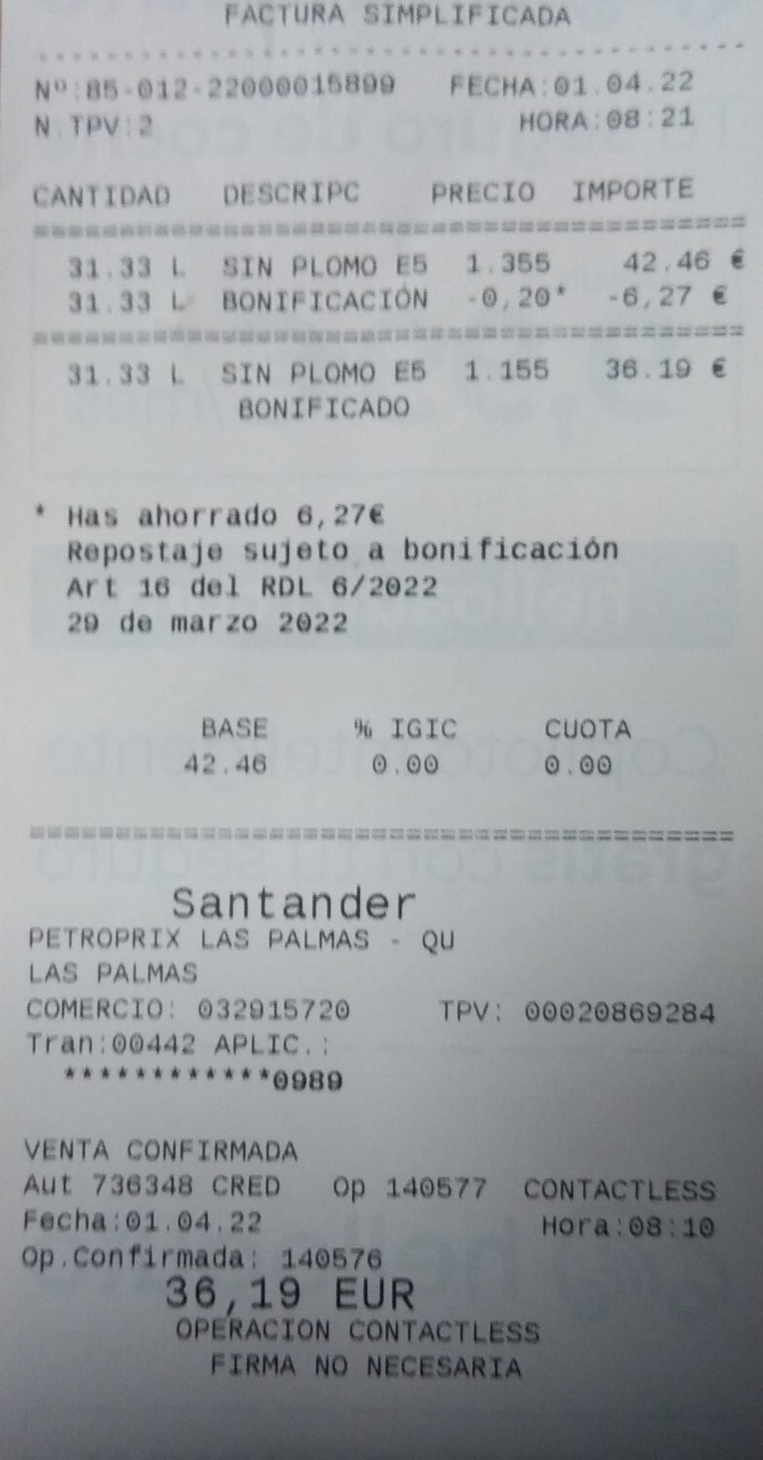El combustible tiene desde hoy 20 céntimos de descuento por litro