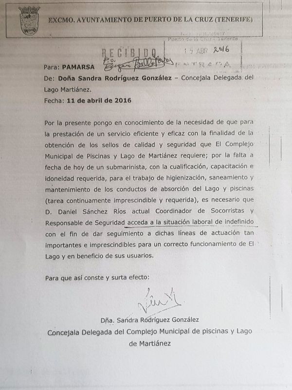 La edil Sandra Rodríguez bajo sospecha de amparo a un miembro de Coalición Canaria en el Lago Martiánez