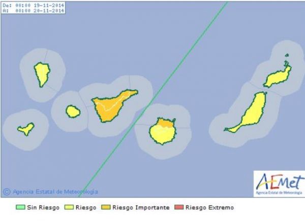 El Gobierno de Canarias declara la situación de ALERTA por tormentas y lluvias