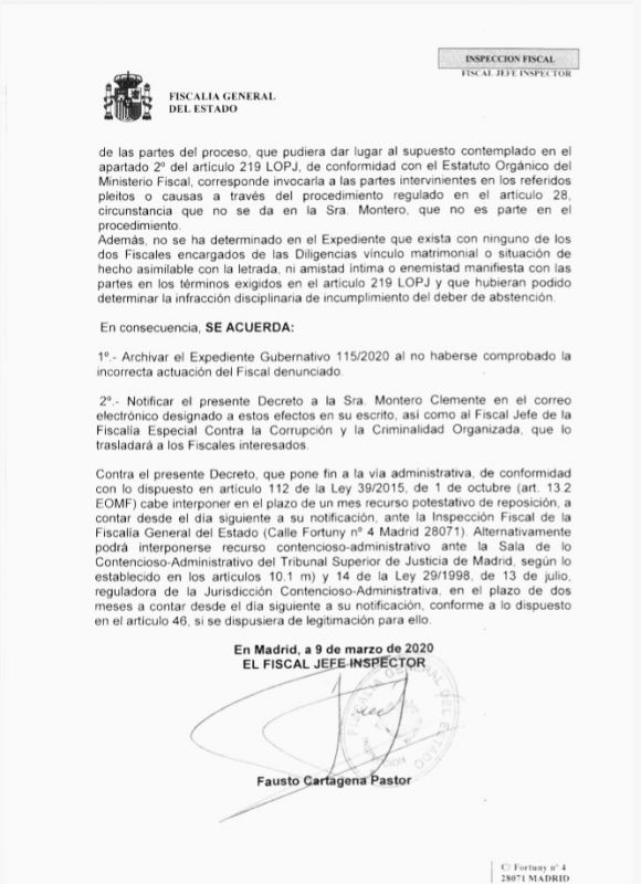 La ventana indiscreta recurrirá ante la Fiscalía General del Estado para continuar con las investigaciones sobre el 