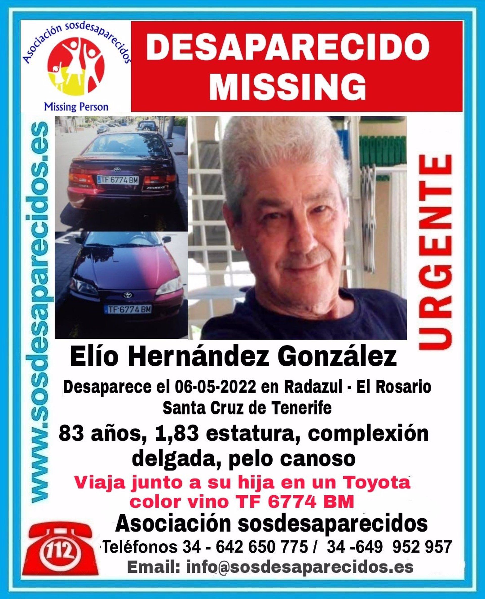 Buscan a un padre y a su hija desaparecidos desde el viernes en Radazul (Tenerife)