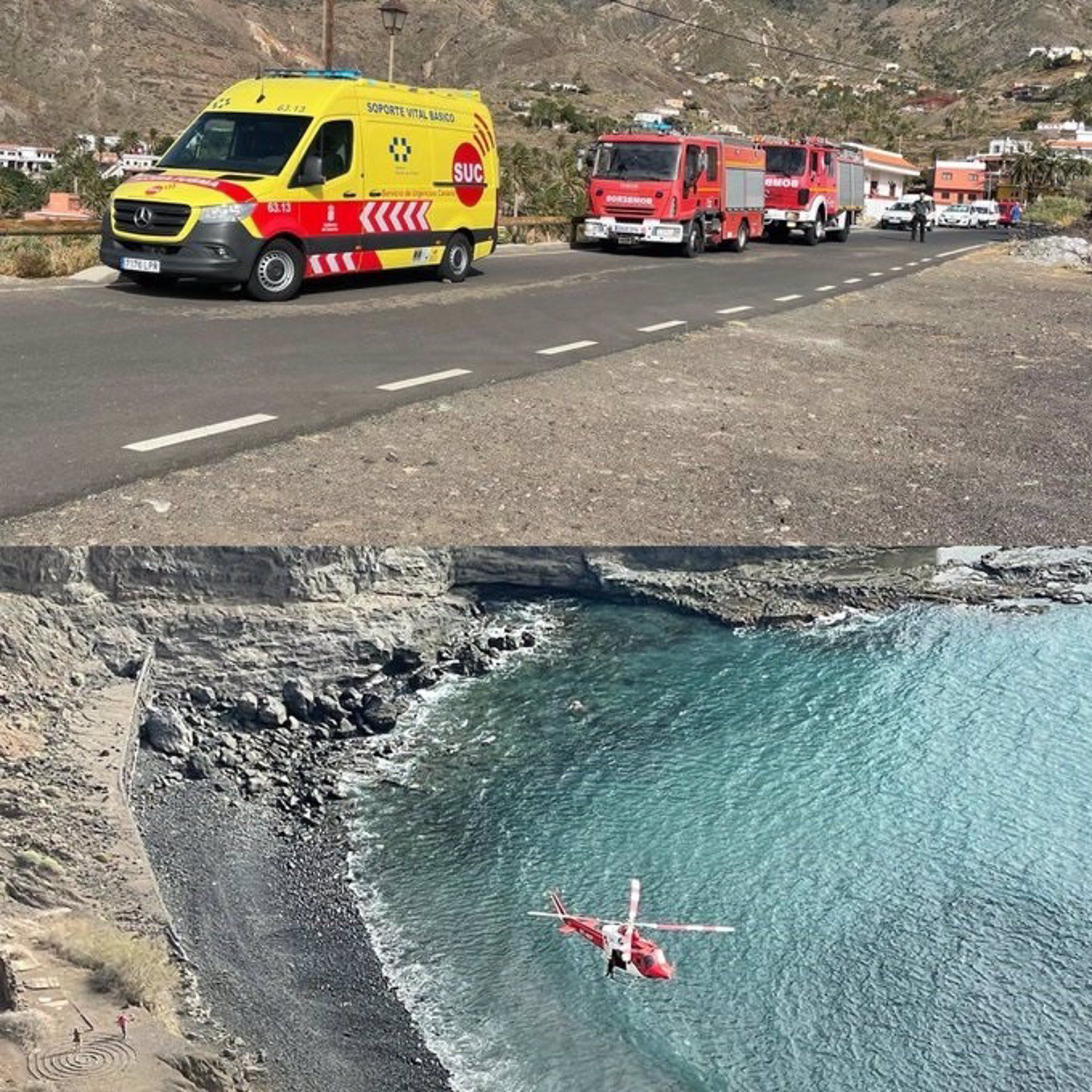 Un hombre mueres tras caerle una piedra en una playa de la Gomera