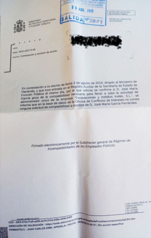 Hacienda y Función Pública confirman que el secretario general de Jupol no solicitó compatibilidad para ejercer en el sector ladrillo