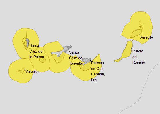 CANARIAS en aviso amarillo por viento y oleaje